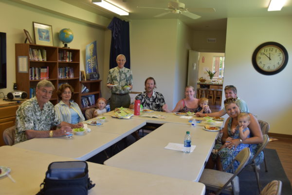 New Member Luncheon. Oliver & Marcia Stafford Pastor Barber Troy & Ali Dauler and Children Brian & Megan Pearl with Saylor